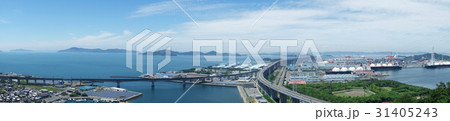 晴れた日の番の州の瀬戸大橋パノラマ 晴れた日の番の州の瀬戸大橋パノラマ 31405243