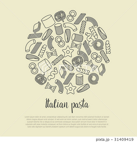 Different types of Italian pasta concept 31409419