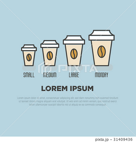Small medium large monday coffee concept Small medium large monday coffee concept 31409436