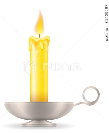 candle with candlestick old retro vintage icon  31409597