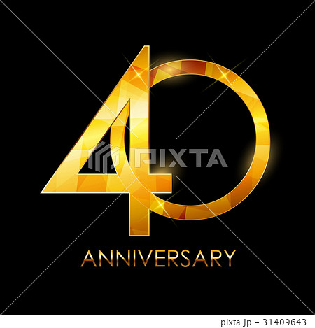 template 40 years anniversary congratulationsのイラスト素材