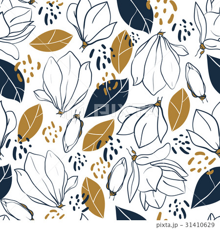 Magnolia flowers,buds,leaves,jungle spots 31410629