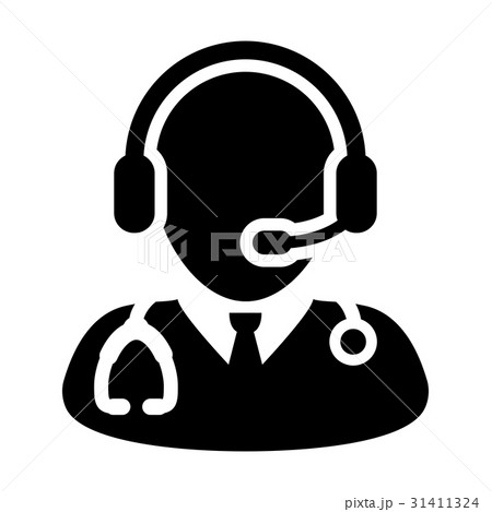 Doctor Icon - Vector Online Consultation Pictogram Doctor Icon - Vector Online Consultation Pictogram 31411324