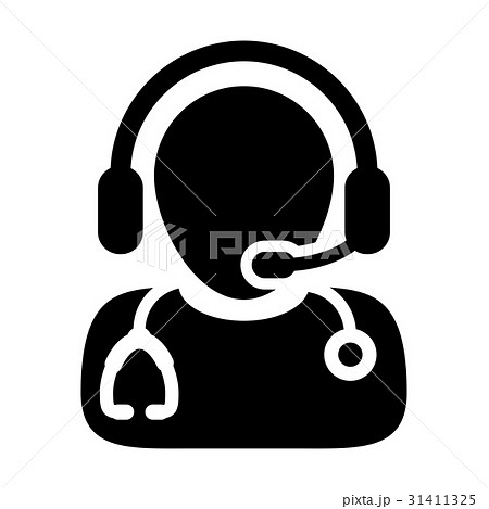 Doctor Icon - Vector Online Consultation Pictogram 31411325