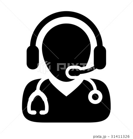 Doctor Icon - Vector Online Consultation Pictogram 31411326