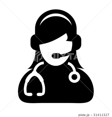 Woman Doctor Icon - Vector Online Consultation Woman Doctor Icon - Vector Online Consultation 31411327