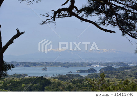 大高森(壮観)から眺める残雪の蔵王連峰と仙台市 31411740