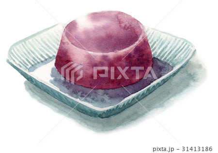 アナログ水彩水ようかん丸型 31413186