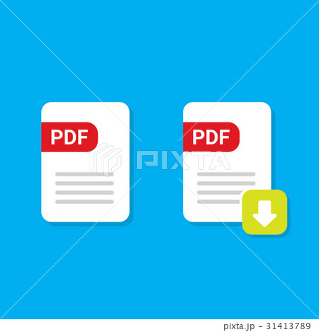 Vector Flat Pdf File Icon And Pdf Download Iconのイラスト素材