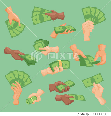 Human hands holding money vector illustration 31414249