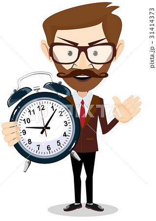 Human with alarm clock. 31414373
