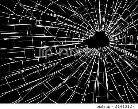 Radial Cracks On Broken Glass のイラスト素材