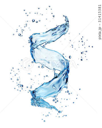 Water splash in the form of spiral blue color 31415381