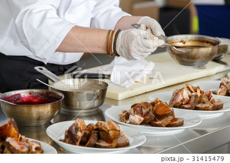 Preparing meat on the table 31415479
