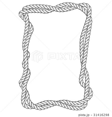Twisted rope frame - two interlaced ropes - Stock Illustration