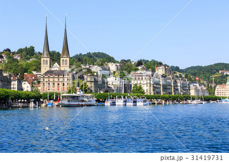 View of the city of Lucerne and its lake Luzern. 31419731