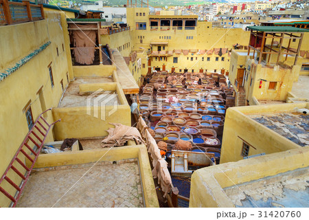 Chouwara traditional tannery in Fez, Morocco Chouwara traditional tannery in Fez, Morocco 31420760