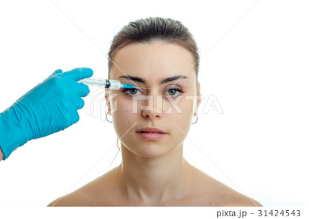 close-up portrait of a young girl without makeup 31424543