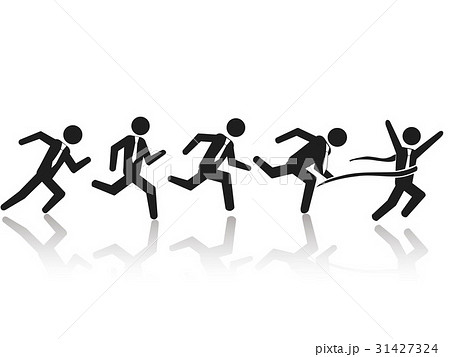 Businessman Running Race Stock Illustration