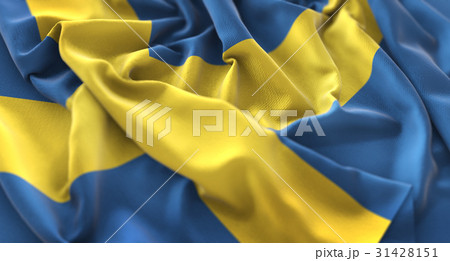 Sweden Flag Ruffled Beautifully Waving 31428151