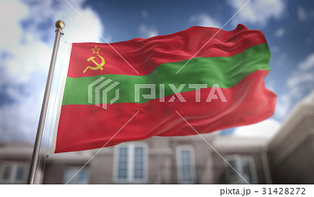 Transnistria Flag 3D Rendering on Blue Sky Transnistria Flag 3D Rendering on Blue Sky 31428272