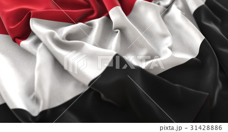 Yemen  Flag Ruffled Beautifully Waving 31428886