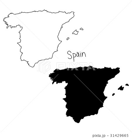 outline and silhouette map of Spain outline and silhouette map of Spain 31429665