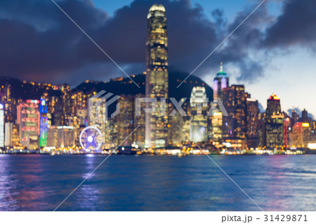 Seafront Hong Kong blurred bokeh light city  31429871