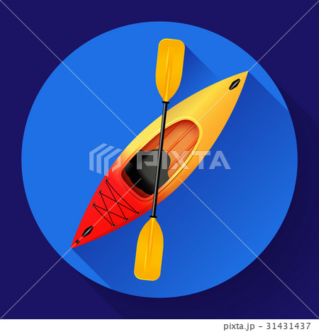 Kayak and paddle icon vector. Outdoor activities 31431437