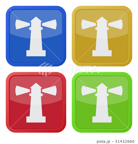 four square color icons, lighthouse four square color icons, lighthouse 31432660