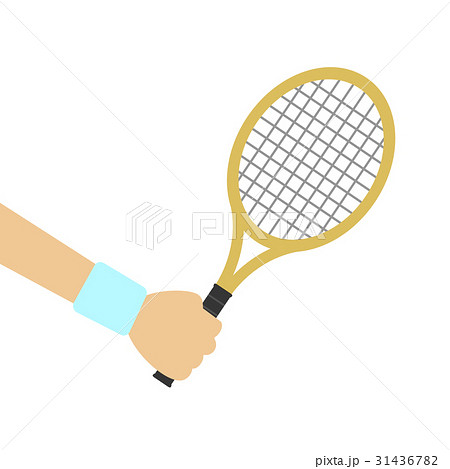 テニスラケットを握る手のイラスト素材