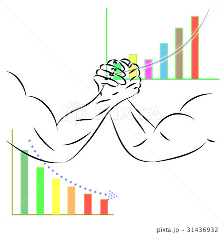 business concept fighting between stock up down 31436932