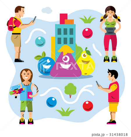 Vector Abstract virtual mobile game. Vector Abstract virtual mobile game. 31438018