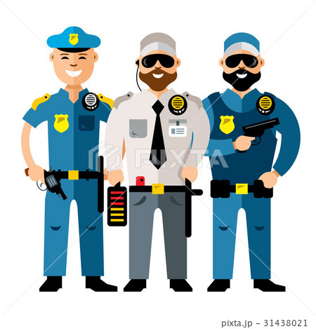 Vector Policeman and Security.  31438021