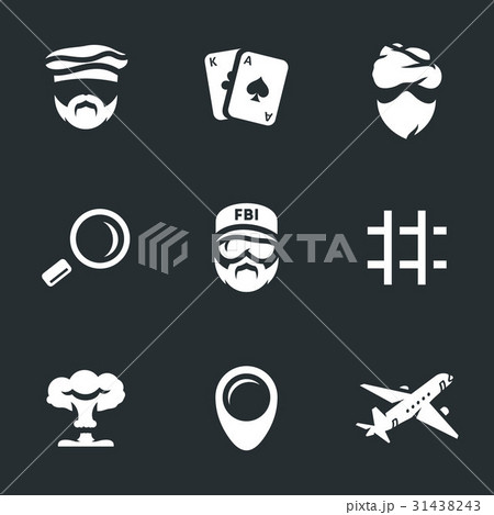 Vector Set of FBI work Icons. 31438243