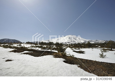浅間山と小浅間山の雪景色・鬼押ハイウェー（群馬県） 31439046