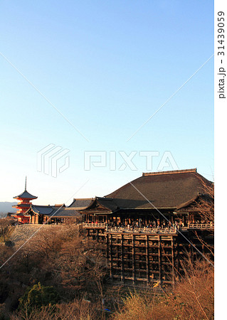 夕暮れの清水寺 本堂と三重塔 夕暮れの清水寺 本堂と三重塔 31439059
