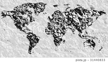 Vector Blank black silhouette similar World map 31440833