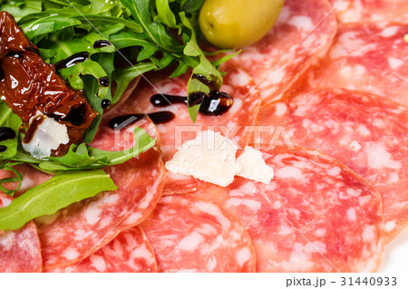 Italian salami and prosciutto with parmesan. 31440933