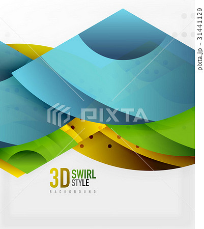 Swirl and wave 3d effect objects, abstract 31441129