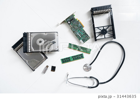 Different memory cards and other electronic parts 31443635