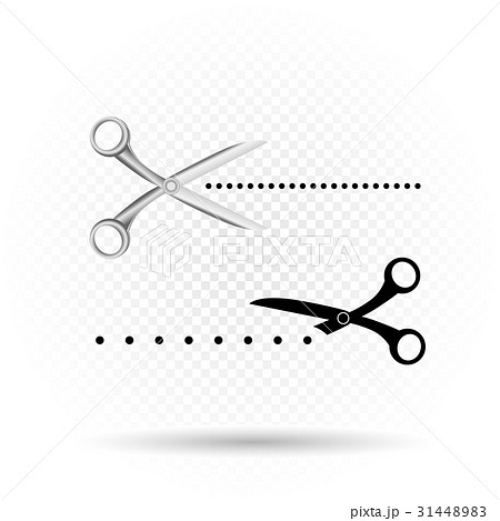 Scissors line cut icon Scissors line cut icon 31448983