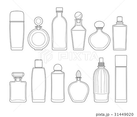 化粧 香水 ガラス瓶のイラスト素材