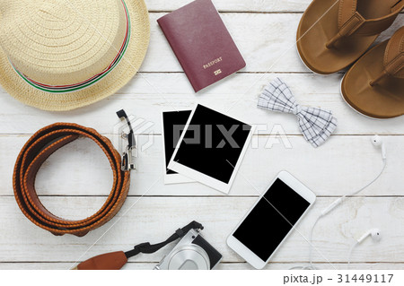 Top view accessories to travel concept. Top view accessories to travel concept. 31449117