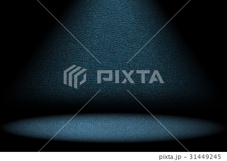 Empty dark scene with spotlight on blue background 31449245