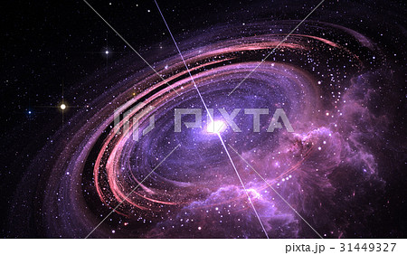 Quasar surrounded by an orbiting accretion disk Quasar surrounded by an orbiting accretion disk 31449327