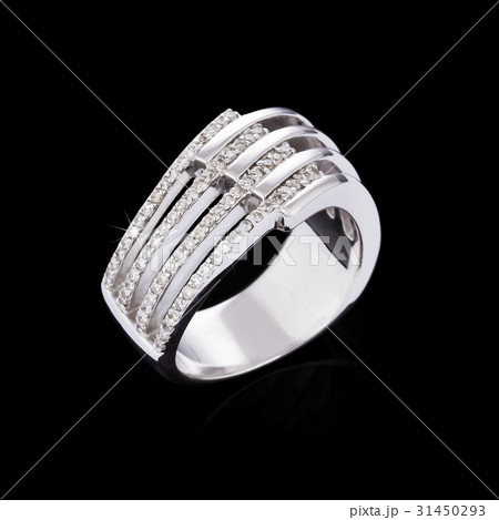 Diamond ring on black background 31450293