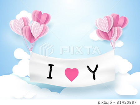 Heart shape balloons Love concept backgroun Heart shape balloons Love concept backgroun 31450887