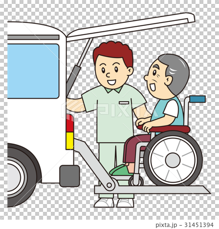 Elderly people riding nursing care vehicles 31451394