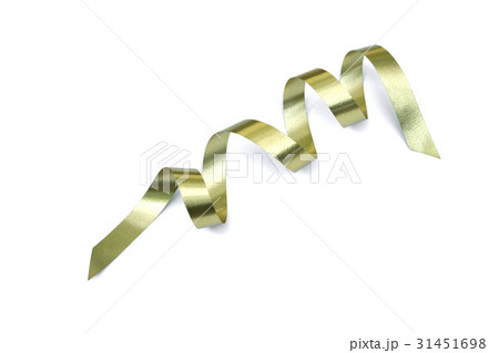 the spiral golden ribbon isolated on white. the spiral golden ribbon isolated on white. 31451698